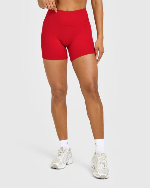 SoftMotion™ High Waisted Shorts 6" with White Logo 
 Light Toasted Red | Oner Active (UK / US)