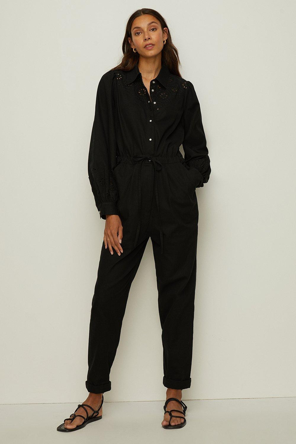 Premium Tencel Broderie Jumpsuit | Oasis UK & IE 
