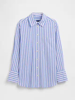 Organic Cotton Poplin Stripe Big Shirt | Gap (US)