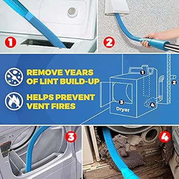 Holikme Dryer Vent Cleaner Kit Vacuum Hose Attachment Brush, Lint Remover, Dryer Vent Vacuum Hose... | Amazon (US)