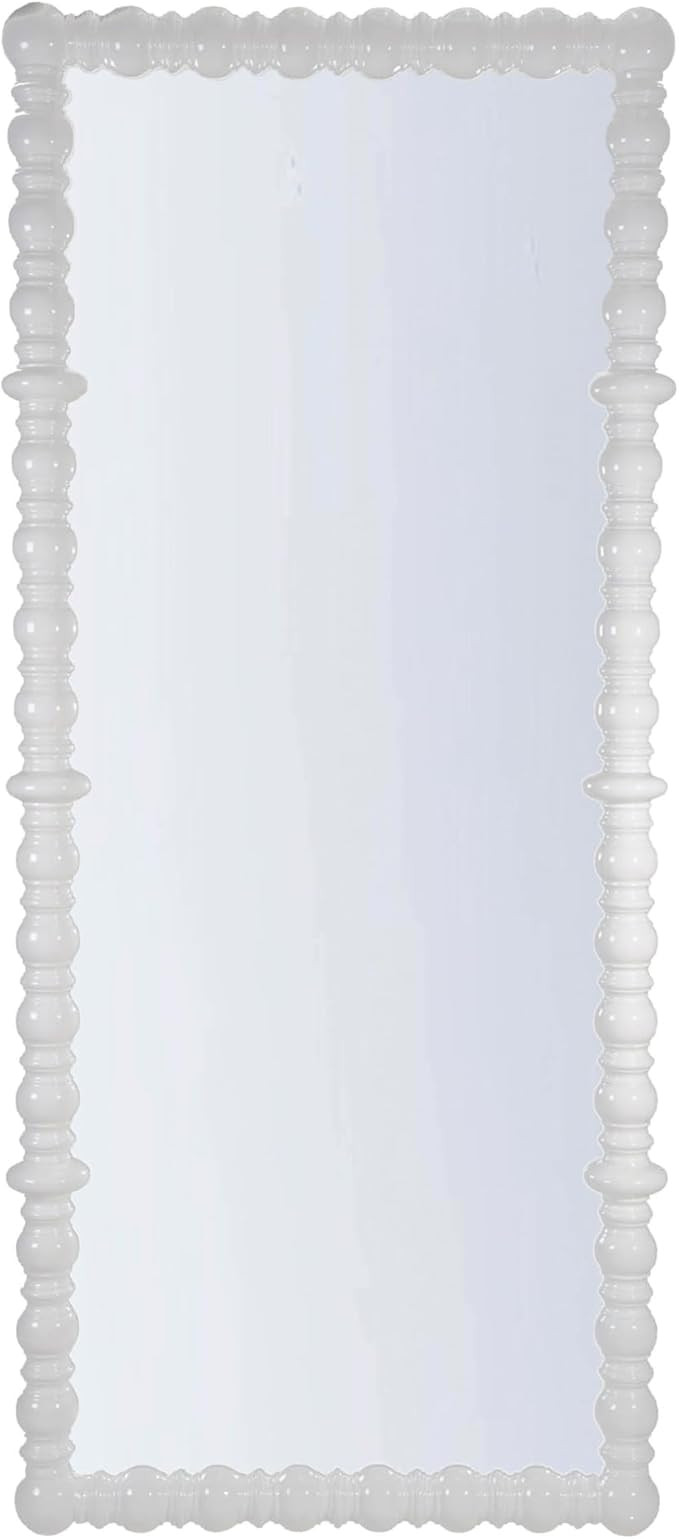 Creative Co-Op Turned Wood Framed Wall Mirror, White | Amazon (US)