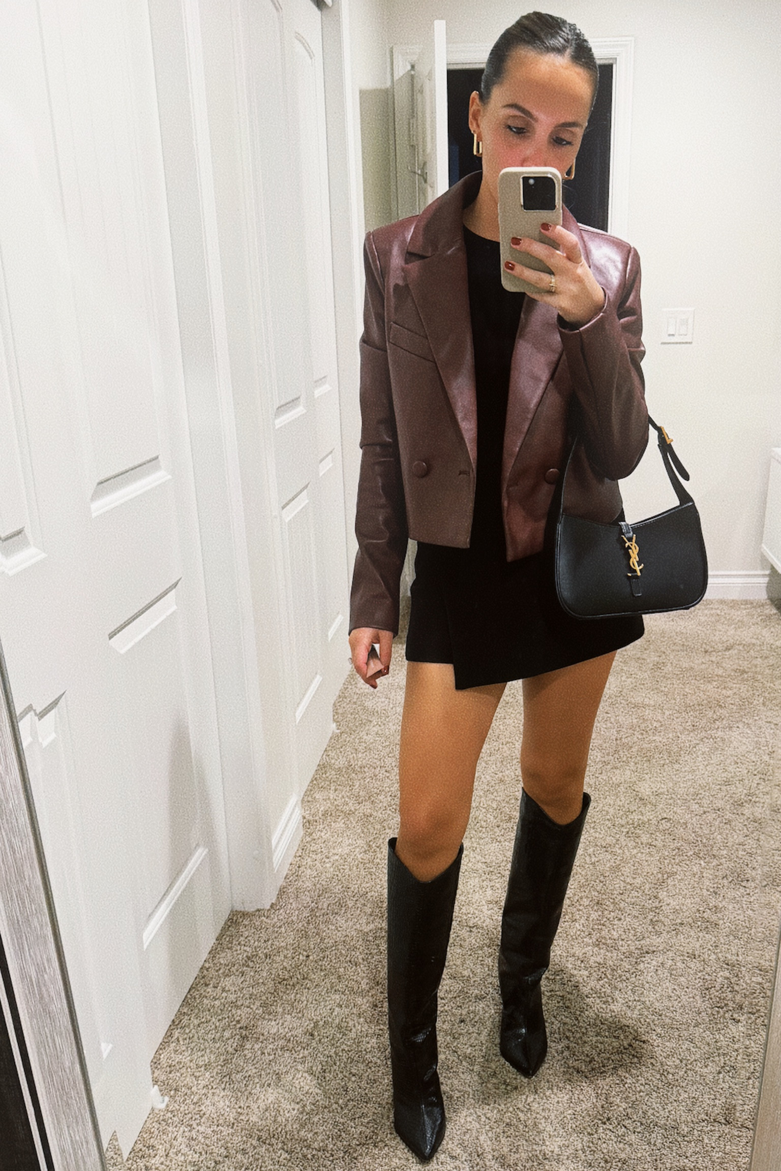 Holiday party look or girls night out outfit. My blazer is vintage, similar options have been linked! 

Ootn, leather blazer, skirt outfit, revolver, Amazon finds, schutz boots, style tip

#LTKshoecrush #LTKHoliday #LTKstyletip