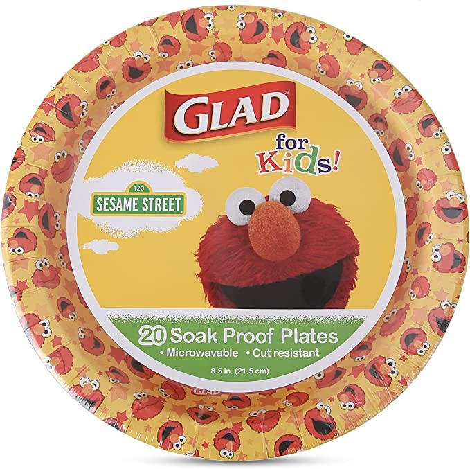 Glad for Kids Elmo Paper Plates | Elmo Plates with Stars, Kids Snack Plates | Elmo Paper Plates f... | Amazon (US)