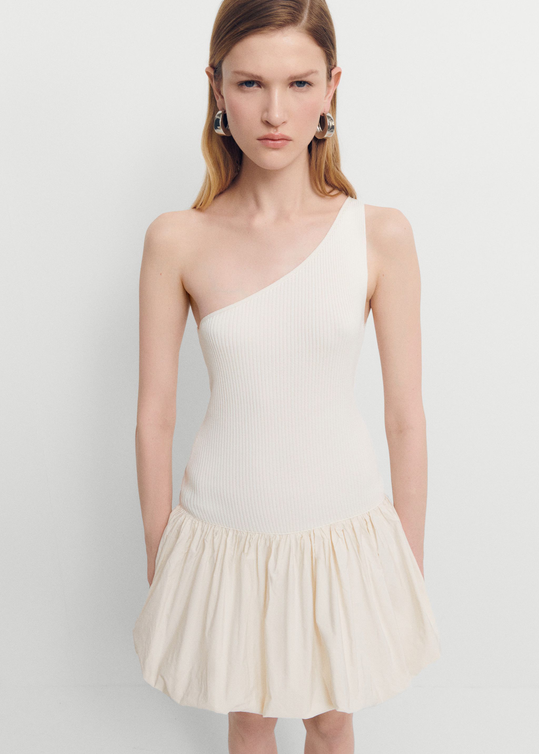 Short puffed hem dress - Woman | MANGO USA | MANGO (US)