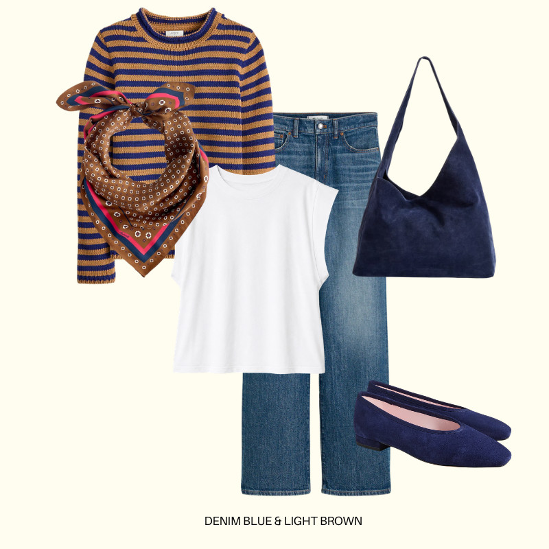 I can't wait to layer sweaters this fall! Add on a cutie little scarf, either around your your neck or tied to the bag.