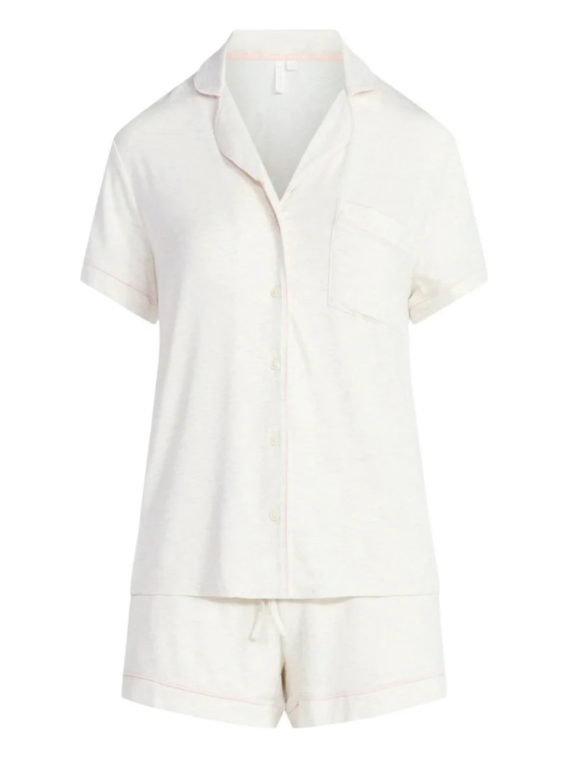 Joyspun Women’s Sleep Modal Short Sleeve Notch Top and Shorts Pajama Set, Size XS-XL, 2X-3X | Walmart (US)