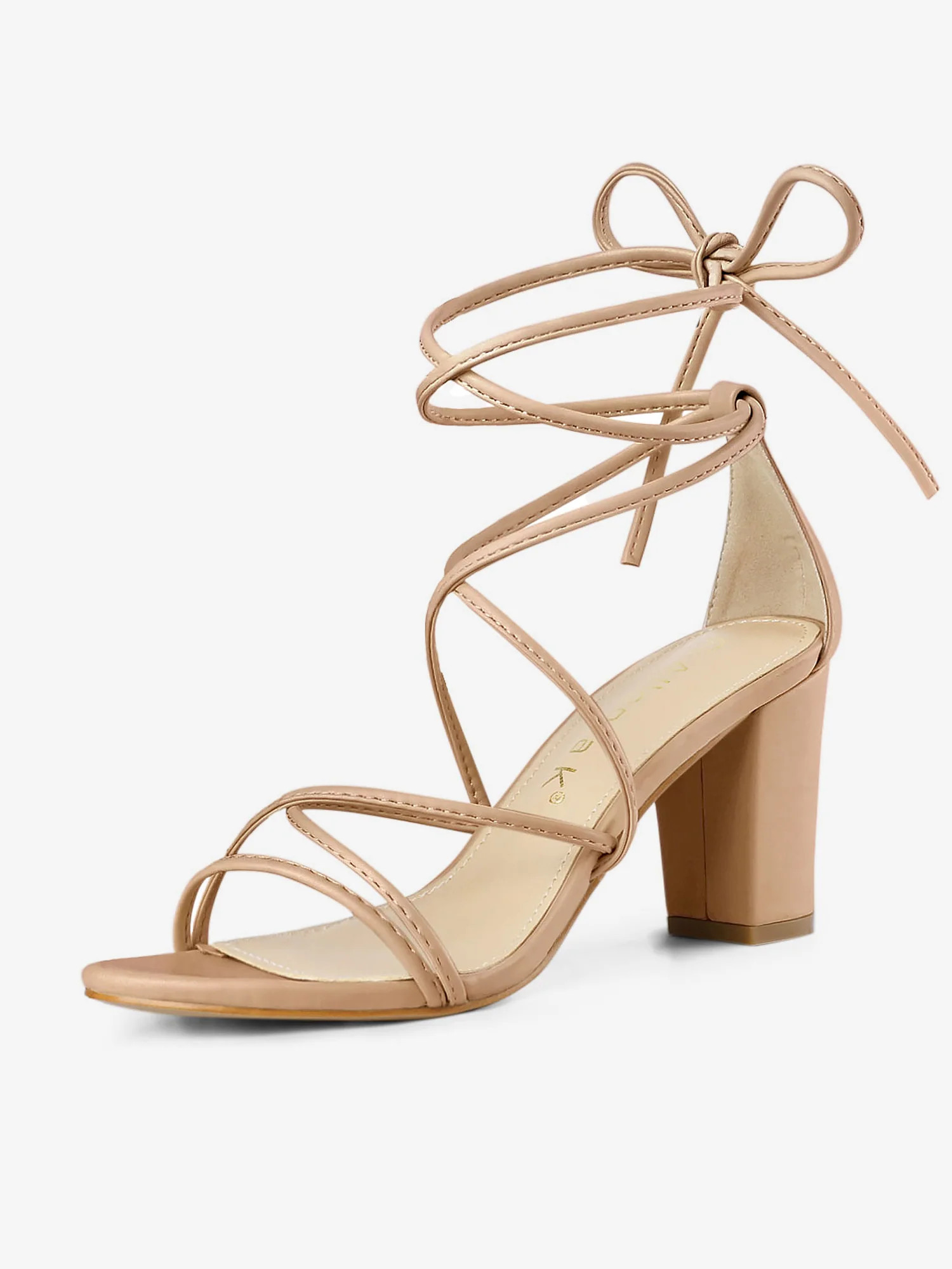 Strappy Strap Lace Up Mid Chunky Heel Sandals | allegra-k