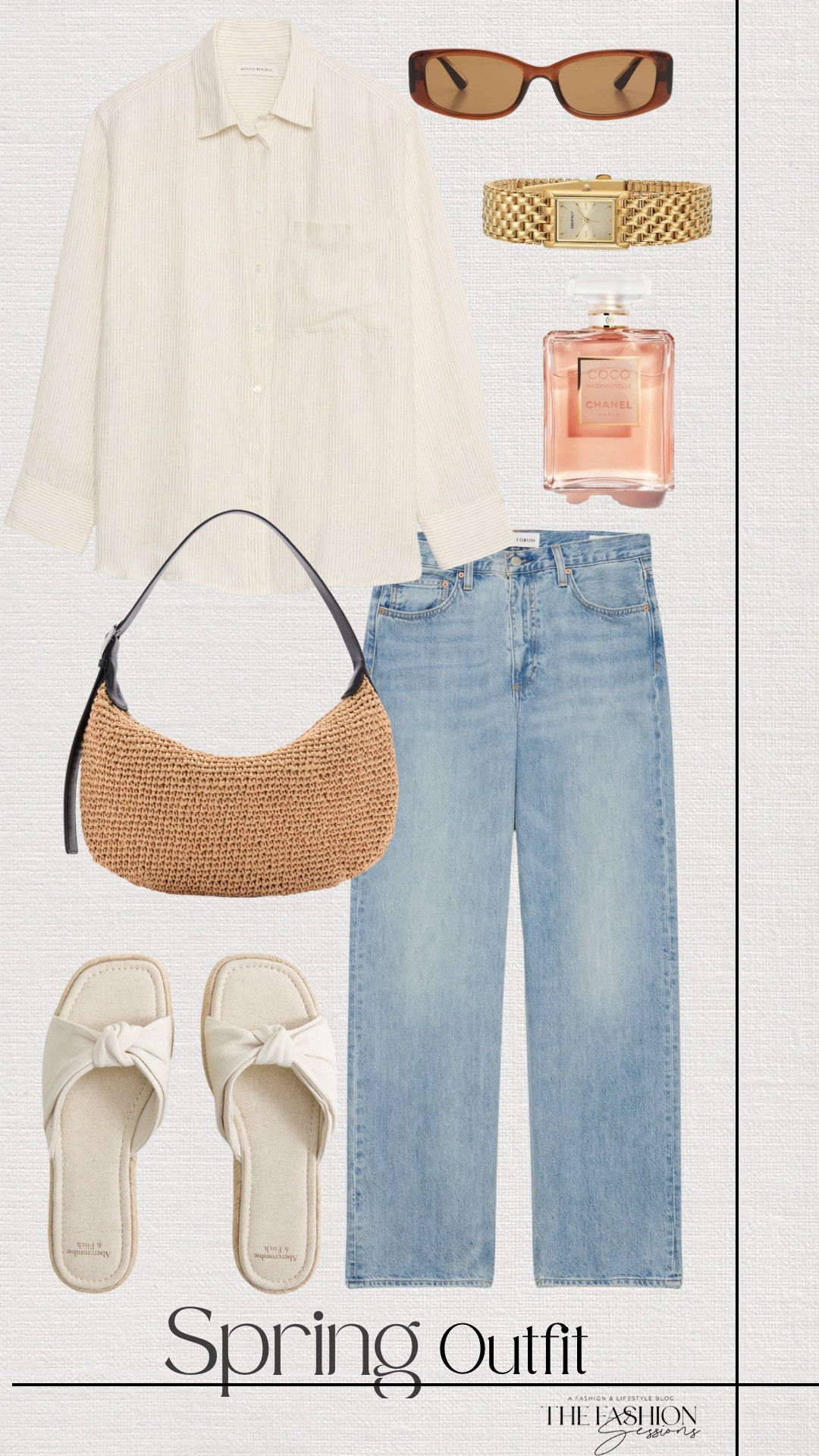 Spring Outfit | Linen Top | Denim Jeans | White Sandal | Woven Bag | 

#LTKStyleTip #LTKShoeCrush #LTKSeasonal
