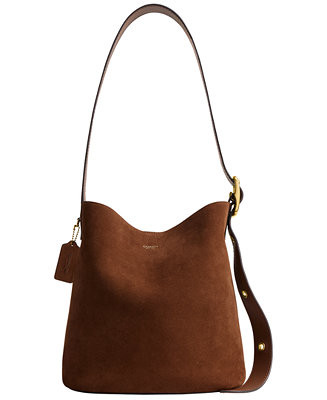 COACH Bleecker Medium Suede Bucket Bag - Macy's | Macy's