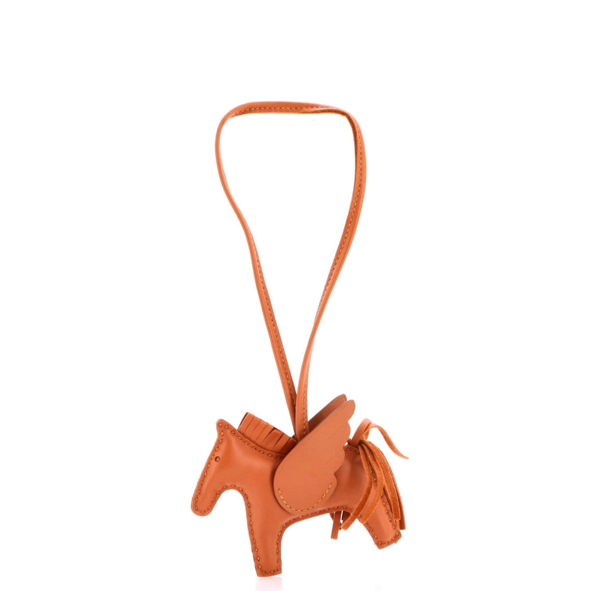 Pre-Owned HERMES Pm Monochrome Pegase Rodeo Bag Charm Leather - Brown | Macy's