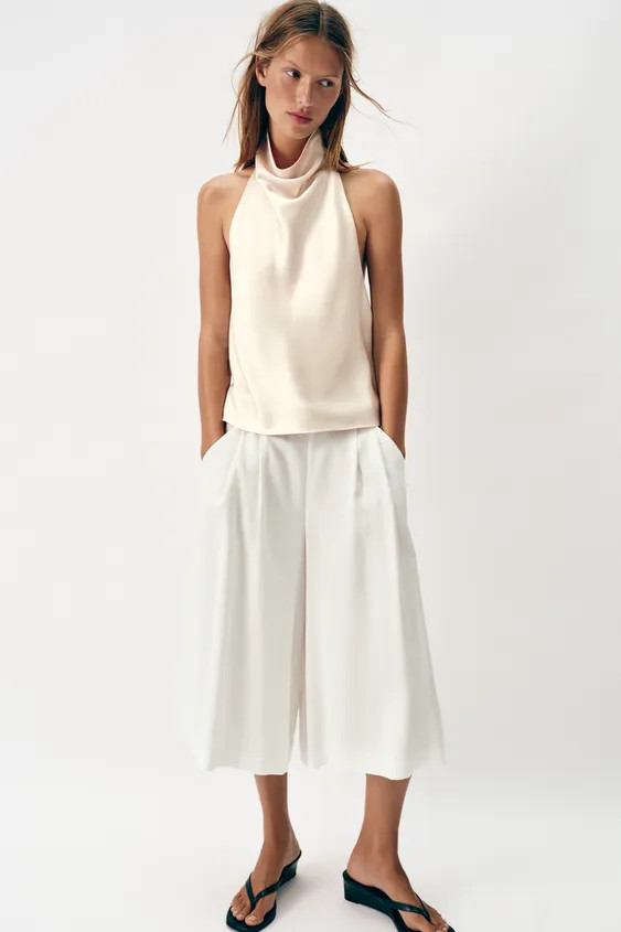 SATIN HALTER TOP | Zara UK
