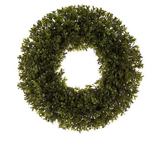 Glitzhome Faux Boxwood Wreath | QVC
