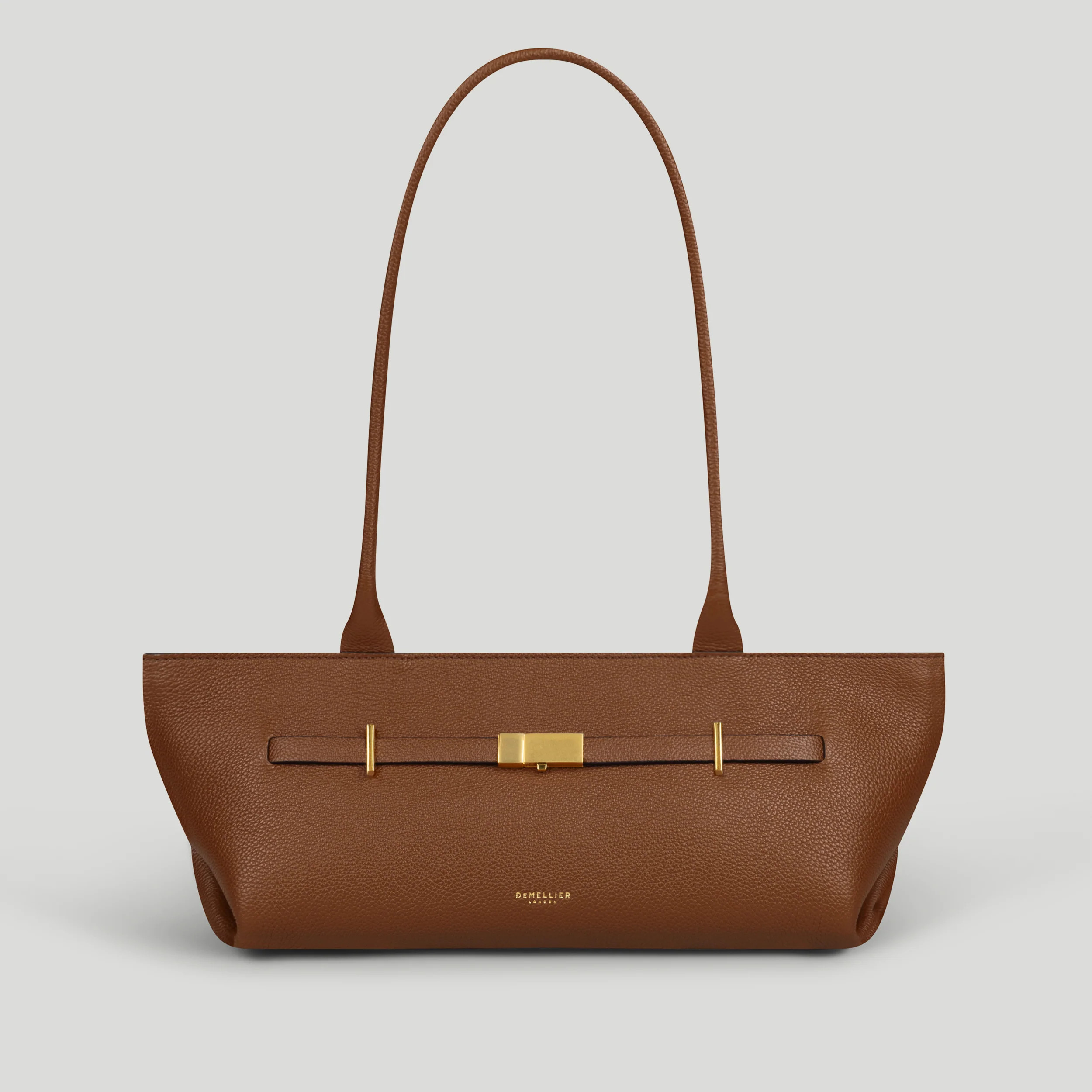 DeMellier The New York Shoulder in Tan Small Grain Leather Shoulder bag | DeMellier