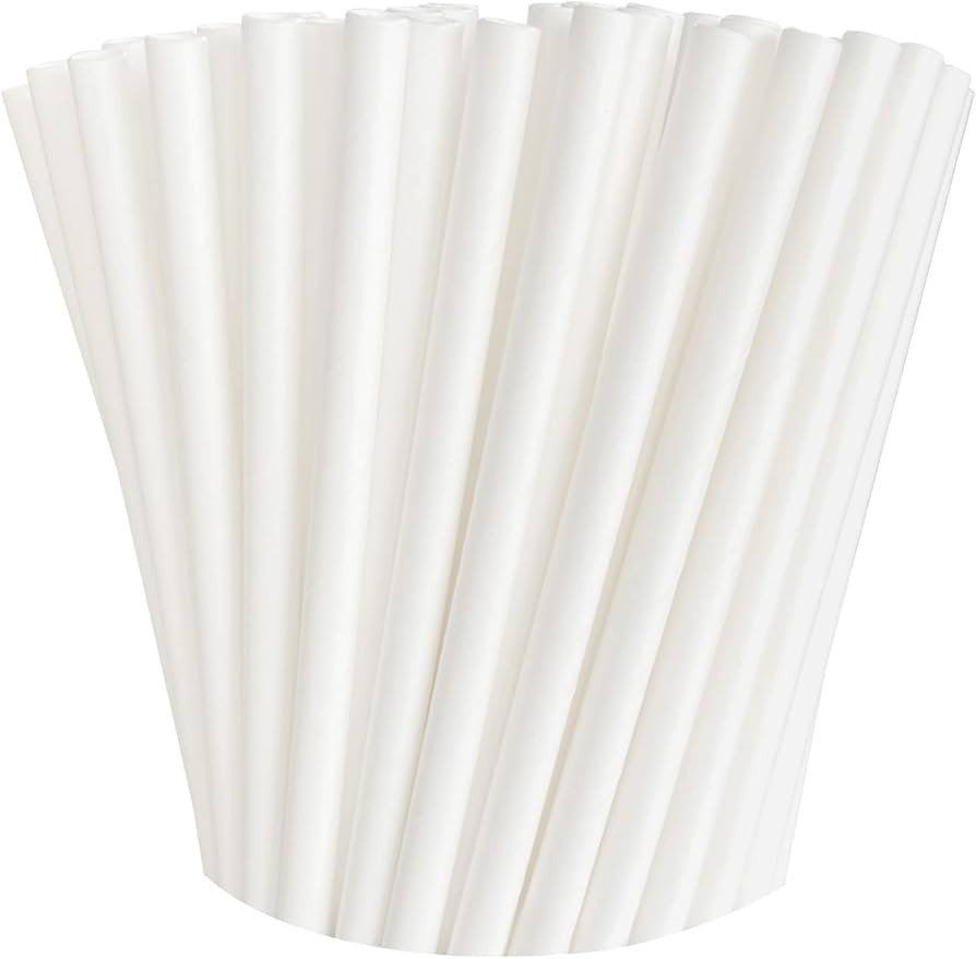100 Pack Paper Straws White Biodegradable co-Friendly Drinking Bulk for Party Supplies, Bridal/Ba... | Amazon (US)