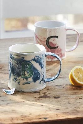 Marbled Monogram Mug | Anthropologie (US)