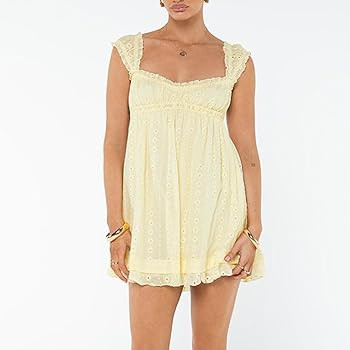 Women Graduation Mini Dress Y2k Sleeveless Sqare Neck A-line Babydoll Short Dress Coquette Party ... | Amazon (US)