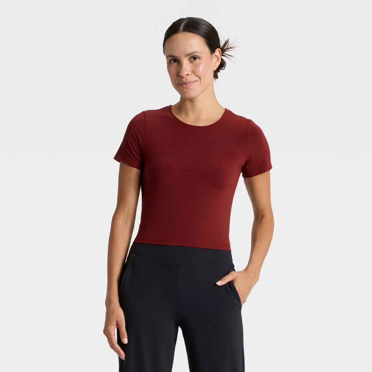 Women's Everyday Soft Cropped Short Sleeve T-Shirt - All In Motion™ | Target