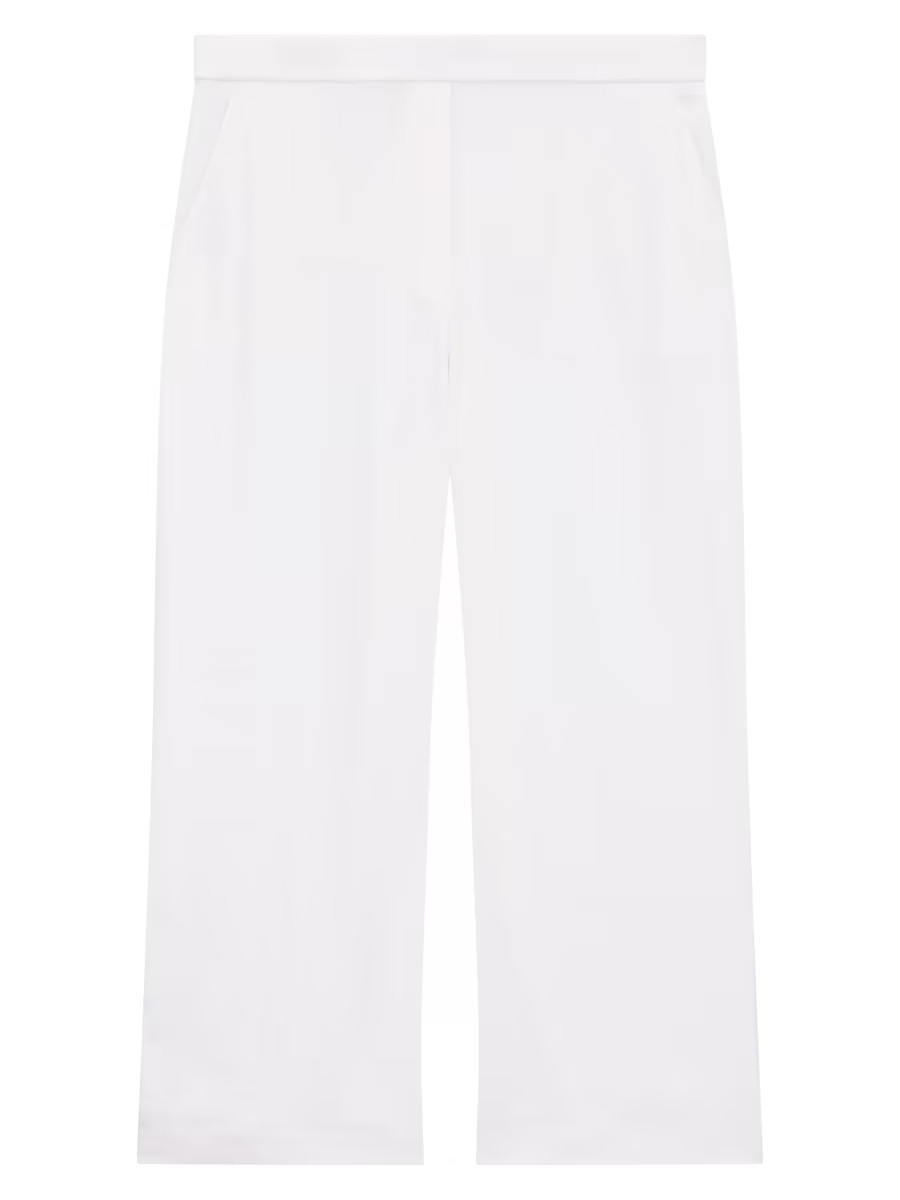 Theory Linen-Blend Cropped Pull-On Pants | Saks Fifth Avenue | Saks Fifth Avenue