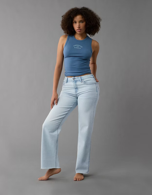 AE Stretch Curvy High-Waisted Stovepipe Jean | American Eagle Outfitters (US & CA)