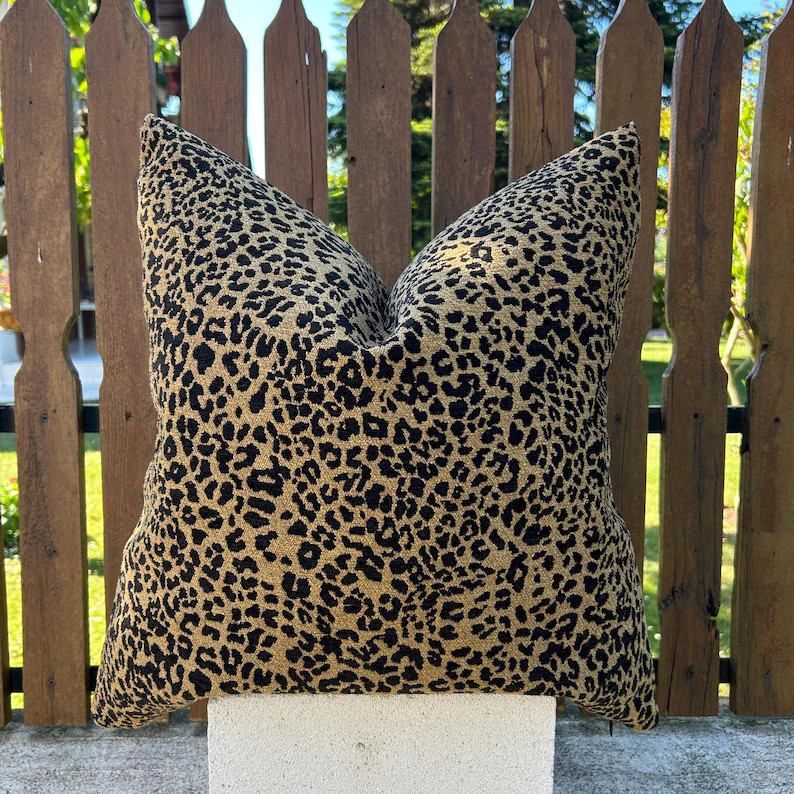 Leopard Throw Pillow Cover, Animal Print Cushion for Sofa or Bed, Lumbar Decorative Pillow, Bold ... | Etsy (Global)