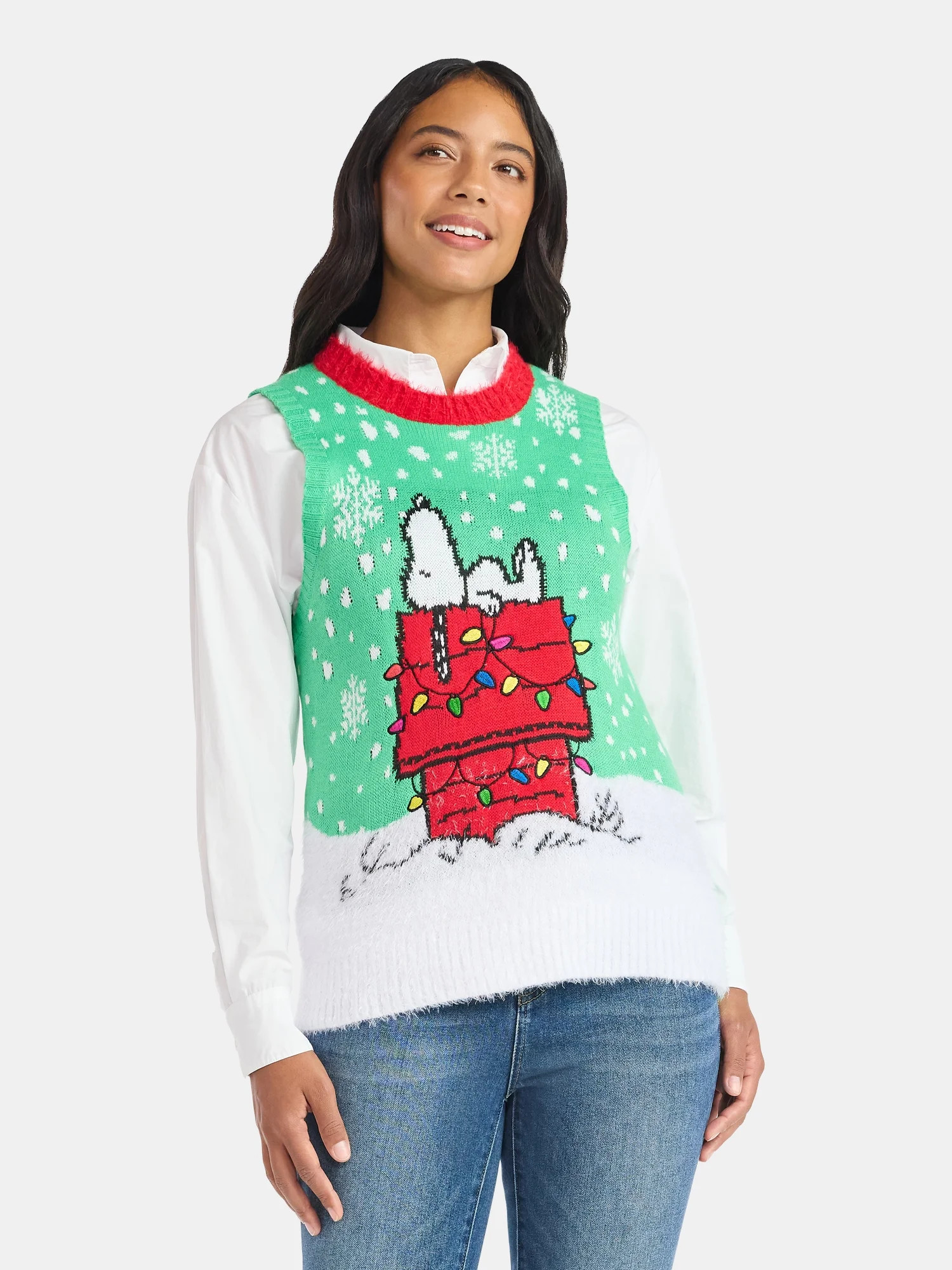 Peanuts Women's Embellished Crewneck Sweater Vest, Sizes XXS-XXL | Walmart (US)