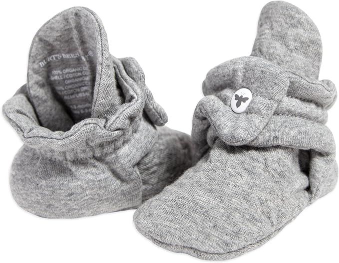 Amazon.com: Burt's Bees Baby Baby Booties, Organic Cotton Adjustable Infant Shoes Slipper Sock: C... | Amazon (US)