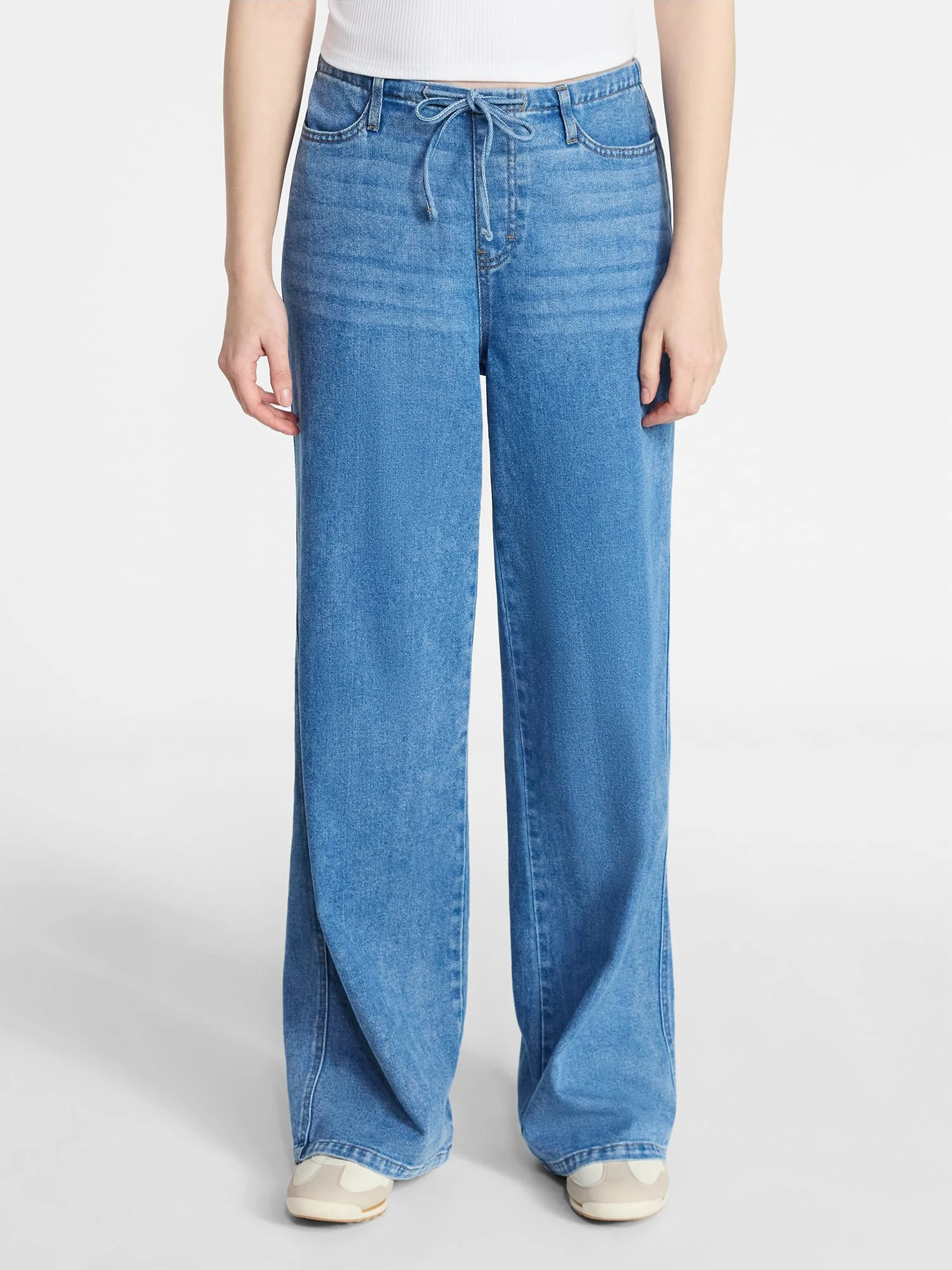 No Boundaries Mini Waist Wide Leg Pants, 31" Inseam, Women's XXS-XXL | Walmart (US)