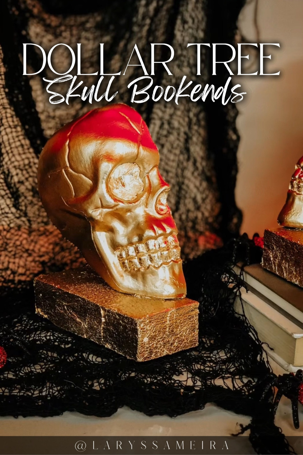 Get ready for spooky season with these glam skull bookends I made using Dollar Tree items! 💀✨ Perfect for adding a chic, affordable touch to your Halloween decor. 🎃 Shop everything you need to create this budget-friendly DIY below! 👻🖤

.
#HalloweenDIY #LTKhome #LTKfall #BudgetFriendlyDecor #GlamHalloween #FallDecor #SpookySeason #HalloweenInspo #DollarTreeDIY #NeutralHomeDecor #AffordableFinds #HalloweenDecor

#LTKSeasonal