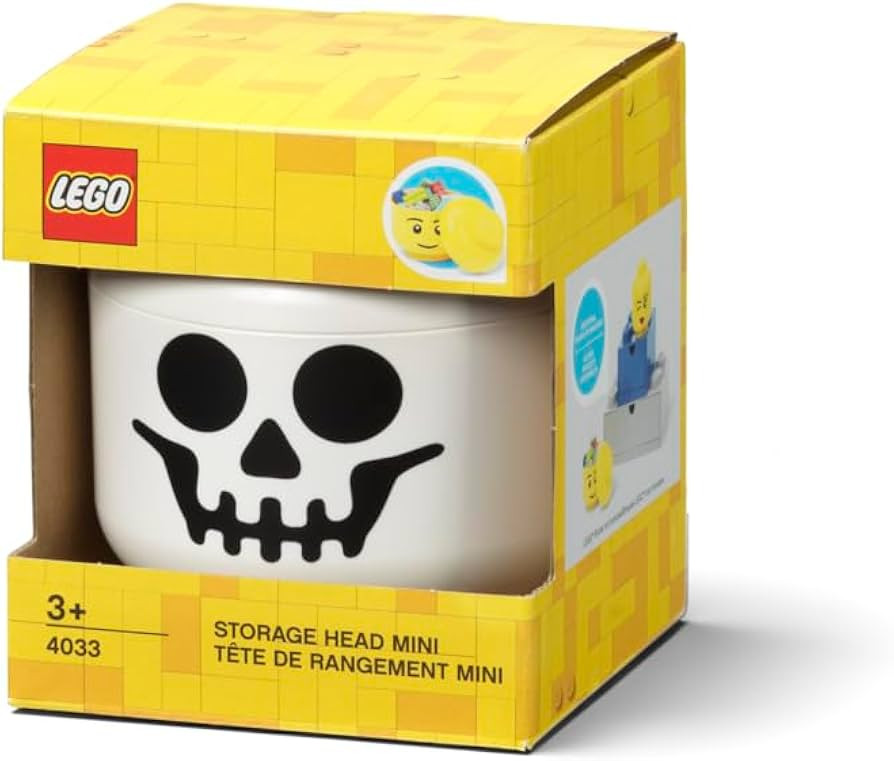 LEGO Storage Head (Mini) - Skeleton - 4 x 4.5 Inches (10.2 x 11.5 cm) - Stackable Plastic Storage... | Amazon (US)