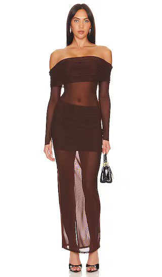 x Anja Dujaković  Fio Maxi Dress in Chocolate Brown | Revolve Clothing (Global)
