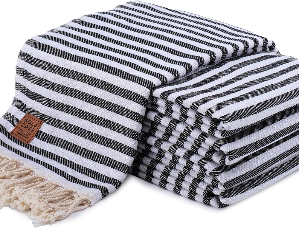 GOLD CASE HOME COLLECTION Myra Original Turkish Beach Towel Set of 5-100% Cotton Sand Free Towel ... | Amazon (US)