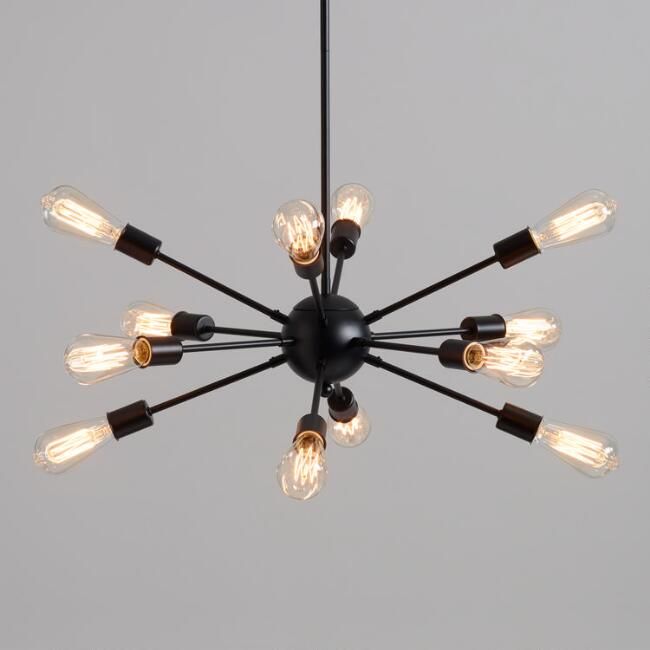 Matte Black 12 Arm Sputnik Chandelier | World Market