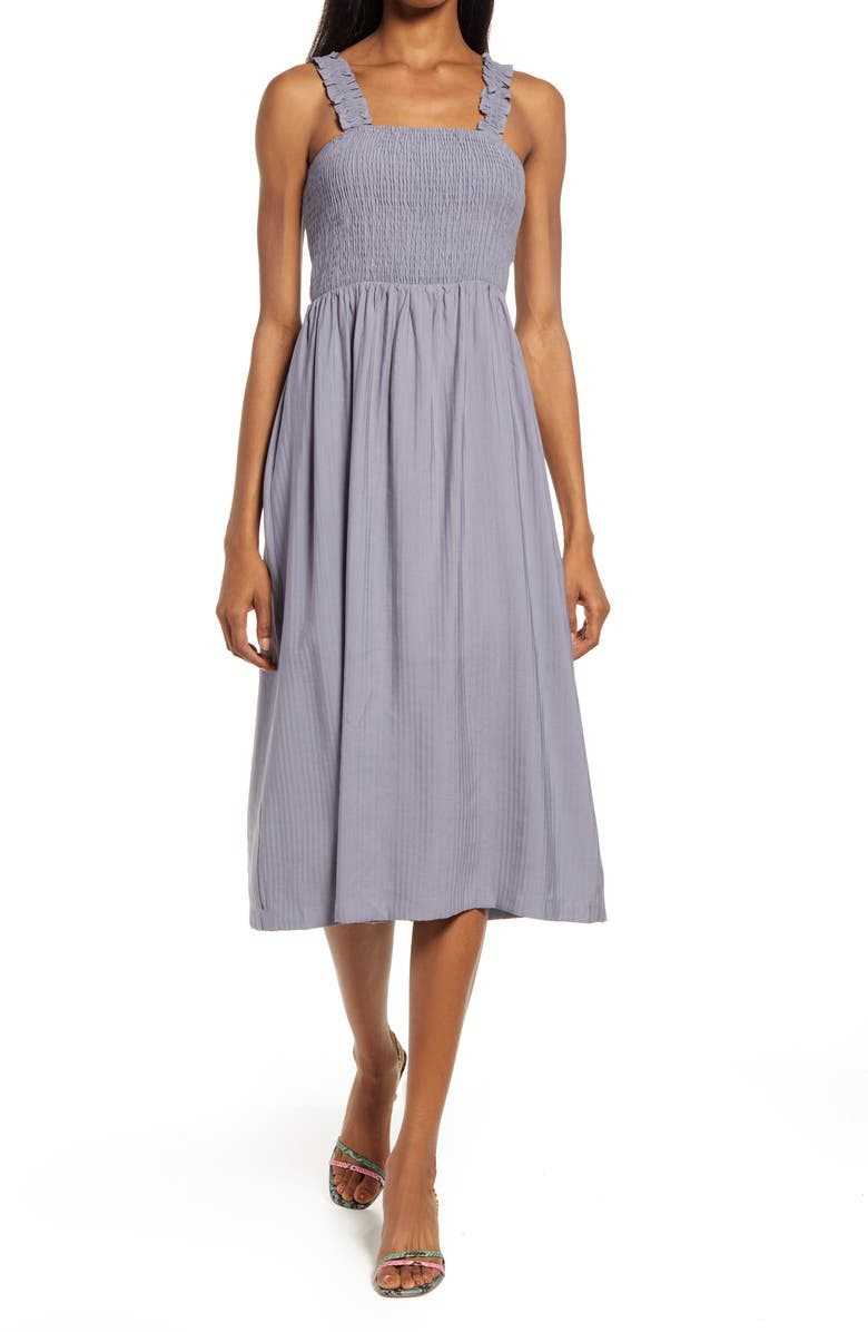 Julia Smocked Sleeveless Midi Sundress | Nordstrom | Nordstrom