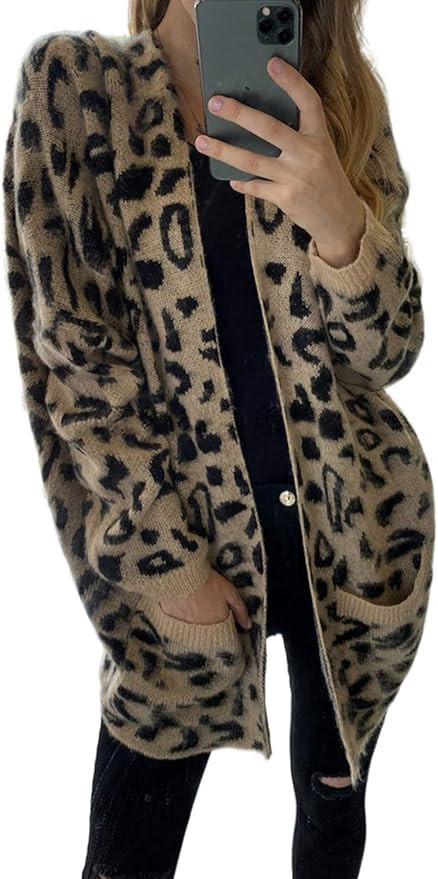 Asvivid Womens Soft Open Front Fuzzy Cardigans Oversized Loose Fit Popcorn Long Sweater Coat Outw... | Amazon (US)