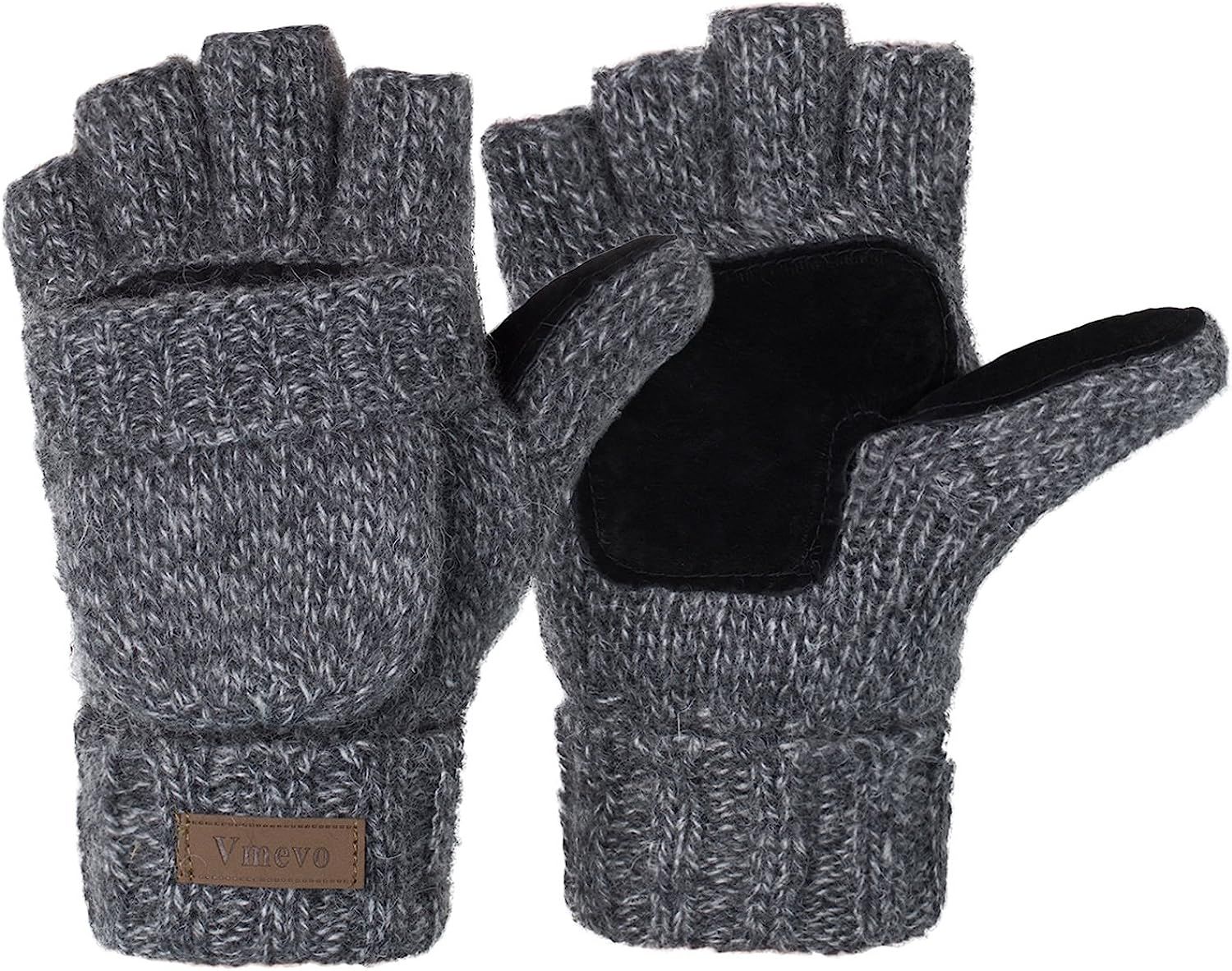 Winter Knitted Convertible Fingerless Gloves Wool Mittens Warm Mitten Glove for Women and Men | Amazon (US)