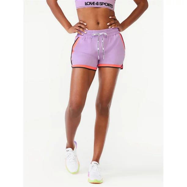 Love & Sports Women’s Running Shorts with Brief Liner, Sizes XS-3XL | Walmart (US)