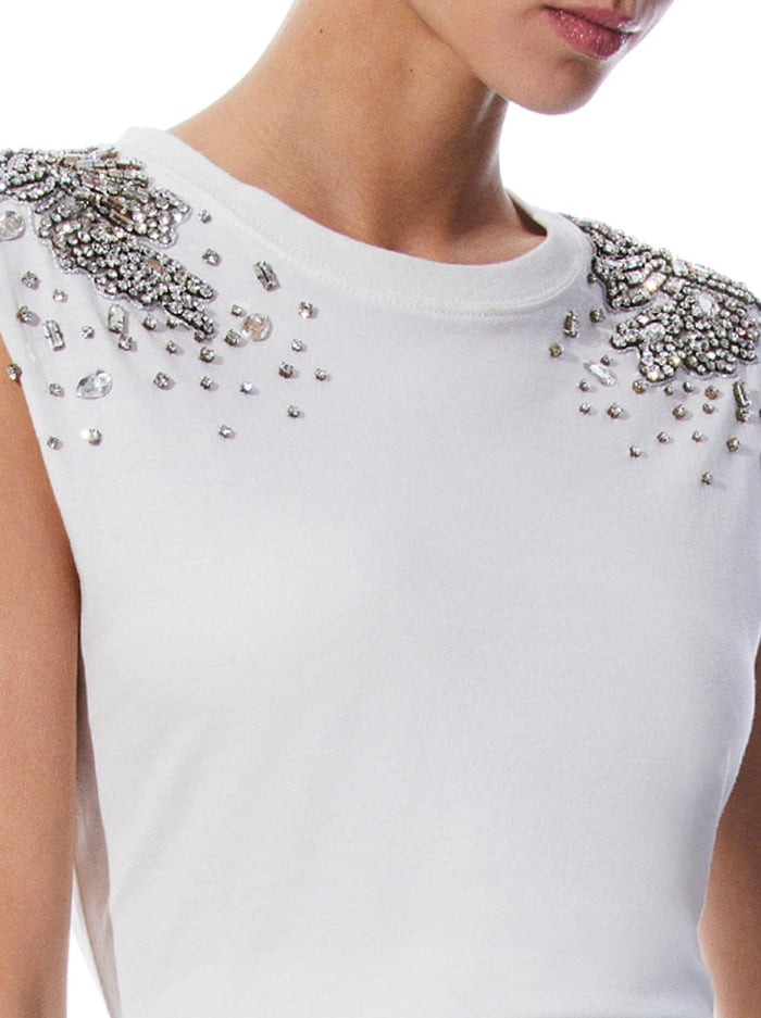 MICAH EMBELLISHED MUSCLE TANK | Alice + Olivia