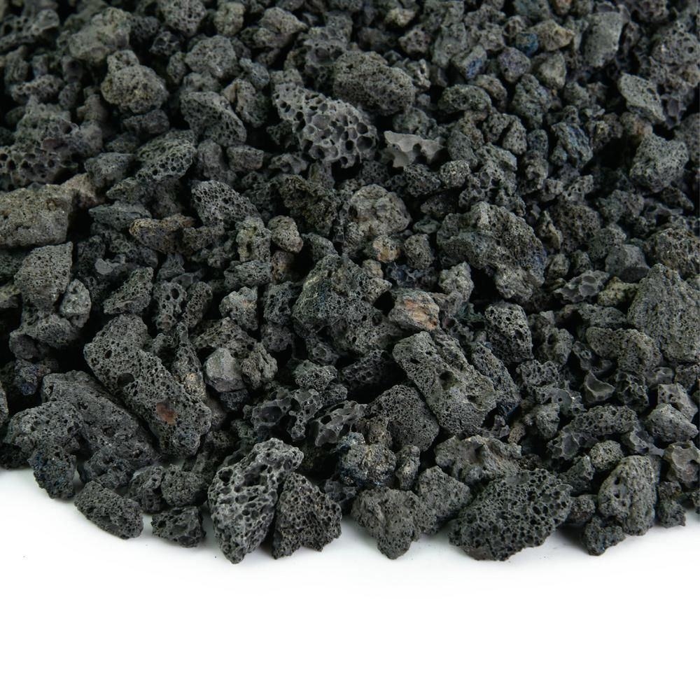 Fire Pit Essentials 10 lbs. Black Lava Rock 3/8 in. | The Home Depot