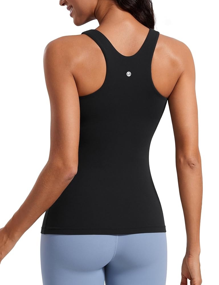 CRZ YOGA Butterluxe Womens Racerback High Neck Tank Top - with Built in Bra Workout Padded Yoga A... | Amazon (US)