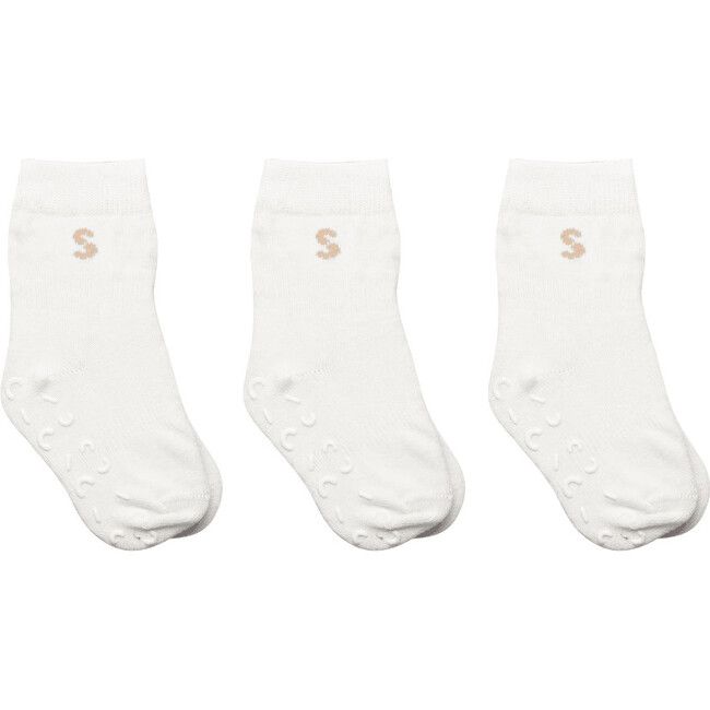 3-Pack Cotton Socks, White | Maisonette