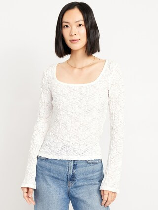 Textured Lace Scoop-Neck Top | Old Navy (US)