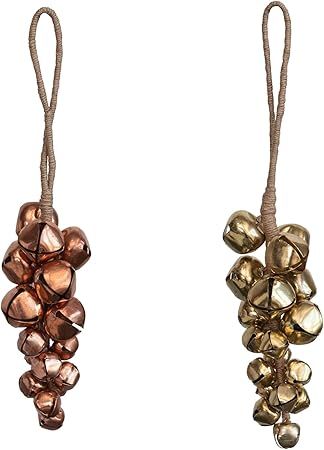 Creative Co-Op Metal Jingle Bell Cluster Ornament, Set of 2 Finishes | Amazon (US)