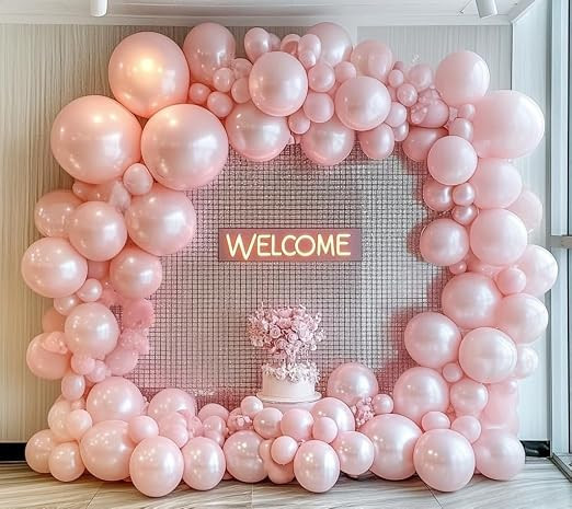 Pearl Pink Balloons Double Stuffed Pastel Light Pink Balloon Arch Kit Thick Latex Different Sizes... | Amazon (US)