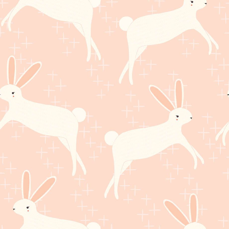 Chasing Paper Grey Leaping Bunnies Peel and Stick Wallpaper 2'x8' | Crate & Kids | Crate & Barrel