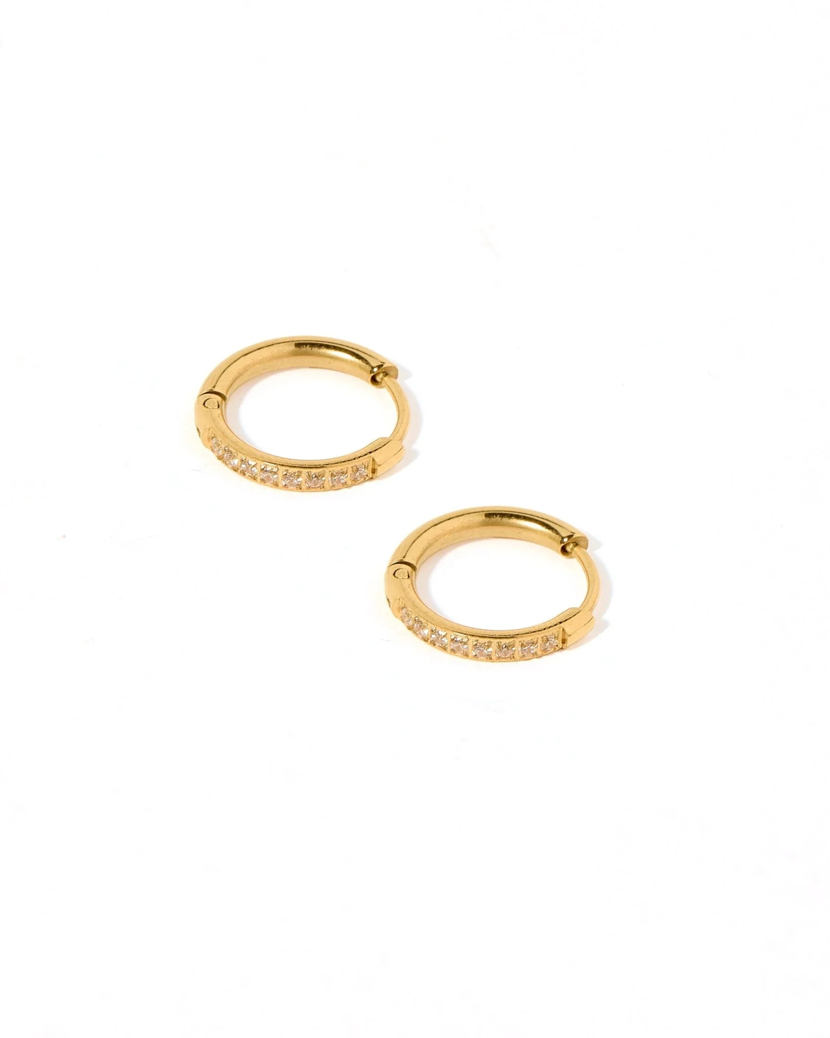 Huggie Earrings - Scarlett Hoop Gold 12mm CZ - Shop LINNY CO | LINNY CO LLC