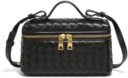 Womens Woven Crossbody Handbag Fashion Leather Top Handle Bag | Amazon (US)