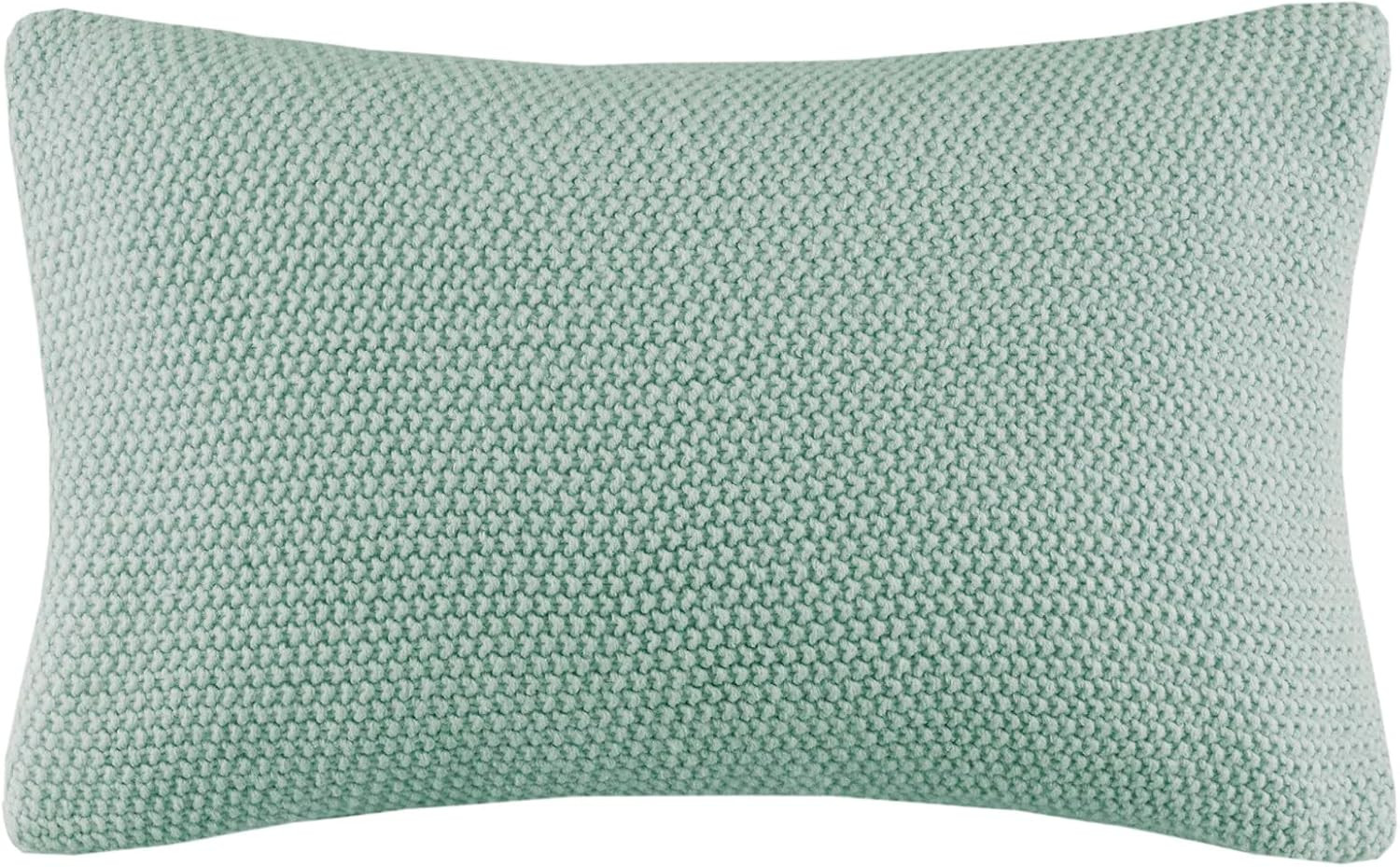 INK+IVY Bree Knit Throw Pillow Cover, Casual Oblong Decorative Pillow Cover, 12X20, Aqua | Amazon (US)