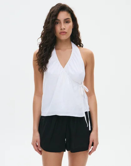 Linen Blend Wrap Blouse | Glassons (Australia)