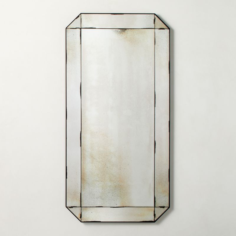 Sureau Antiqued Black Rectangular Wall Mirror 24x48 | CB2 | CB2