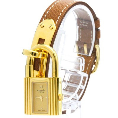 HERMES Kelly Watch Gold Plated Leather Quartz Ladies Watch BKE1.201 BF580151 | eBay | eBay US